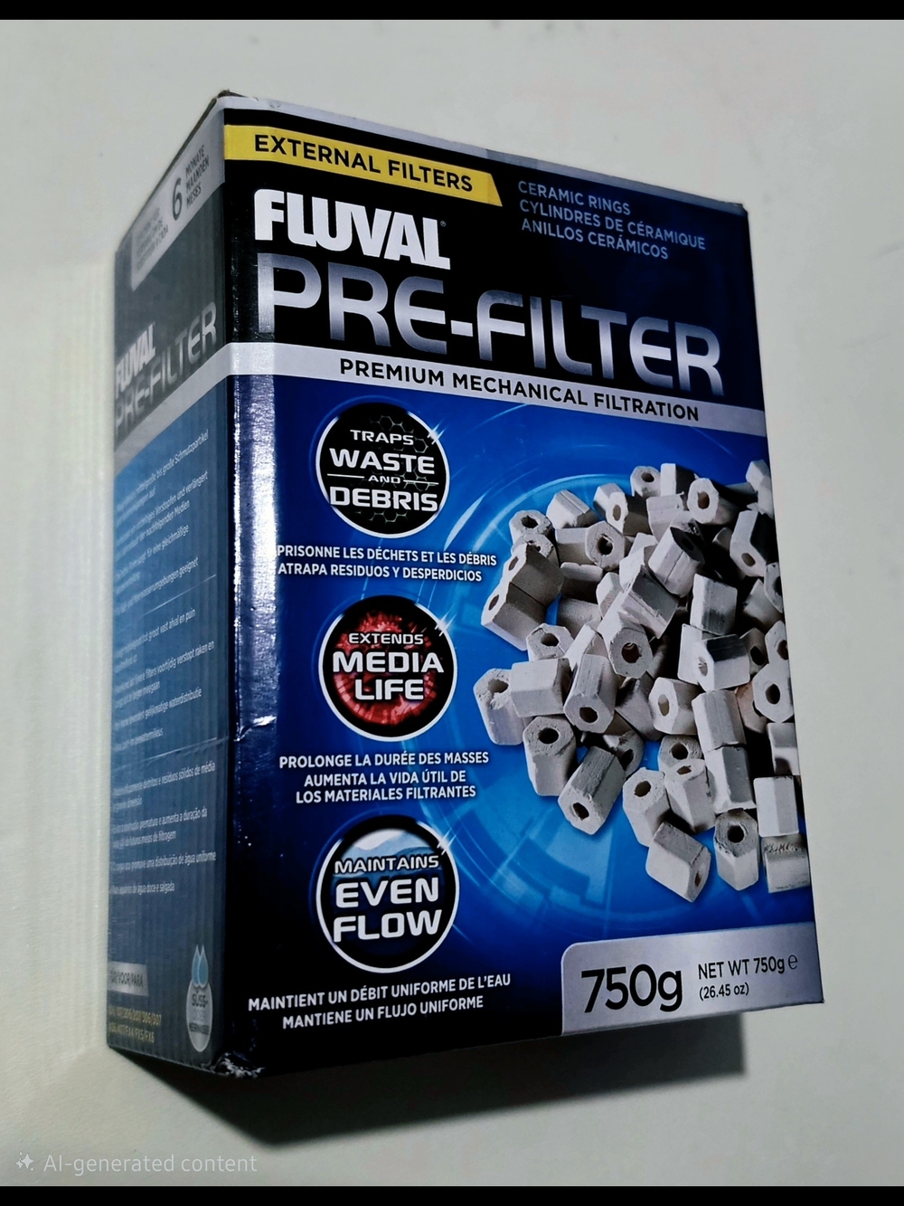 Pre-Filter Ceramic Rings - 750g White Aquarium Media